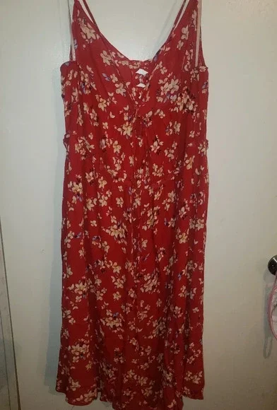 Red floral dress xxl Multicolor - Picture 4 of 8